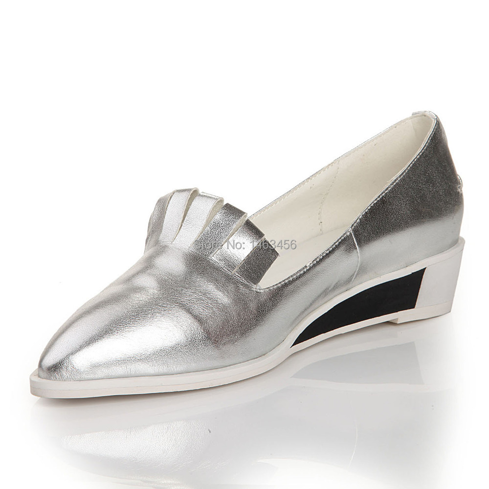 silver flat shoes size 9