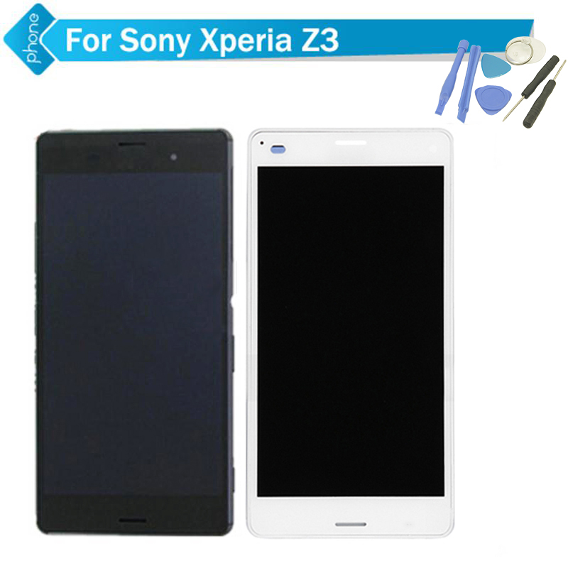 100% Original LCD Screen For Sony Xperia Z3 LCD Touch Digitizer Screen  Assembly  with frame +Tools Free Shipping