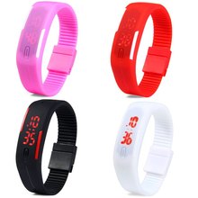2015 ventas calientes moda Sport LED relojes del Color del caramelo del caucho de silicón de la pantalla táctil Digital impermeable de los relojes pulsera reloj de pulsera