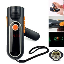 Portable Crank Dynamo Emergency Flashlight FM/AM Radio Receiver with Phone Charger for Outdoor Traveling Y4294A