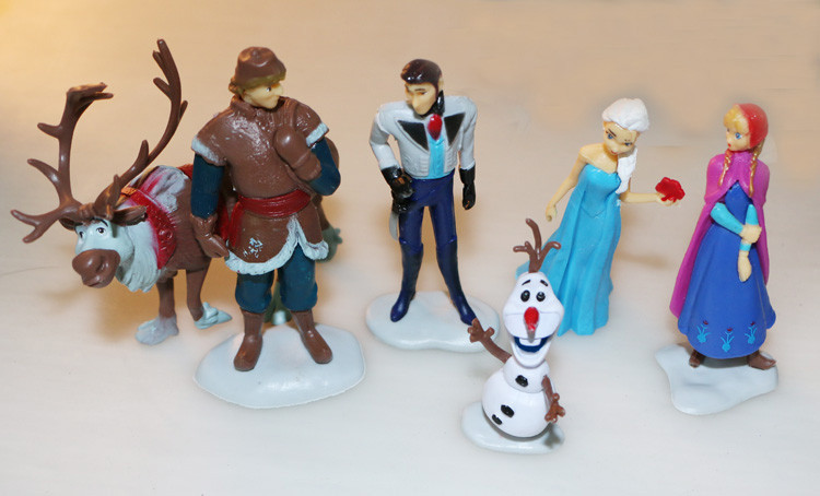 Kids Favorite Anime Kristoff  Hans Elsa Anna Olaf Seven Action Figure Plastic Toy Collection Dolls Baby Toys 60pcs/lot