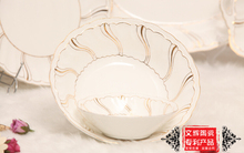 Elegant and luxurious genuine hand painted coffee cup set 28 pieces flast dinner plate tableware drinkware