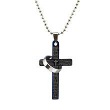 Punk Style Stainless Steel Bible Cross Pendant Necklace Fashion Jewelry For Men