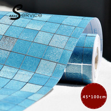 45x100cm Waterproof 3D Wall Paper Mosaic Aluminum Foil self adhensive wallpaper for Kitchen Wall Sticker Oil heat resistance