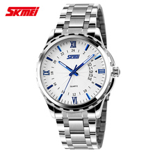 Skemi 100% nuevo hombre del reloj de moda a prueba de agua comercial estilo británico pointer auto calendario casual reloj reloj de cuarzo 9069