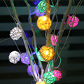 20 LED 9M Solar Rattan Ball LED String Fairy Lights For Christmas Xmas Holiday Lighting Wedding