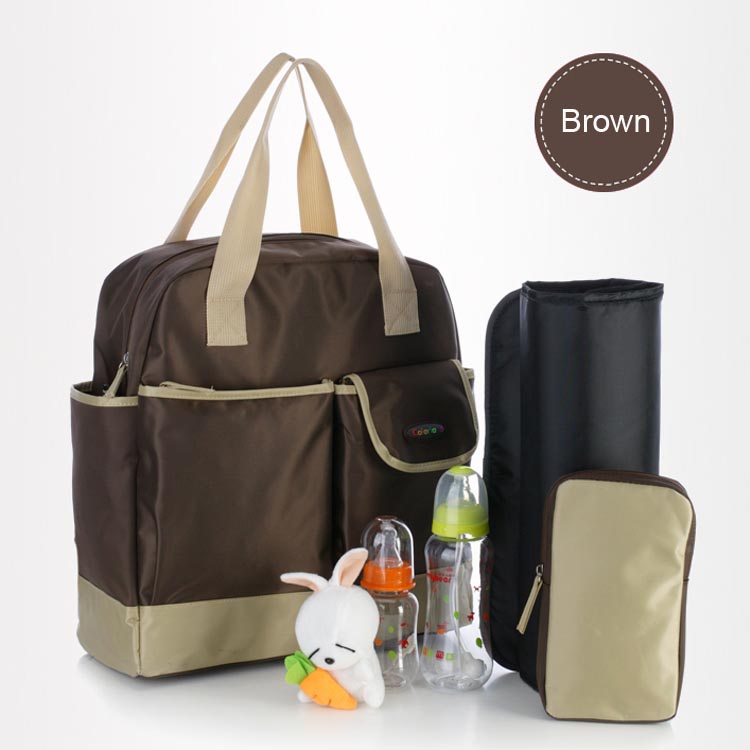 Free Shipping New Brand diaper bag mummy bag nappy bag multifunctional fashion mother black & Brown handbag waterproof Mama bag