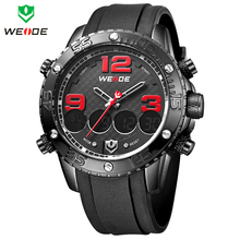 Nuevo WEIDE Dual Time cuarzo hombres del reloj militar multifunción deportes relojes de silicona reloj hombre reloj Relogios Masculinos