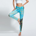 New Arrival Printing Peacock Sports Yoga Pants Women s Fitness Running Tight Leggings Mallas Mujer Deportivas
