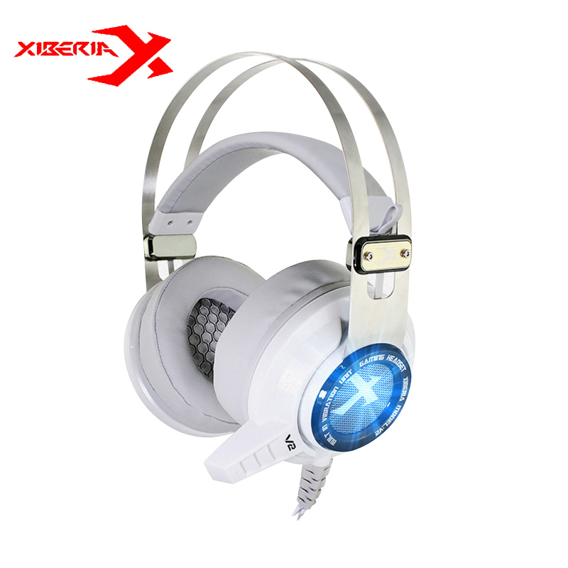 XIBERIA V2+ Shocking Version Gaming Headset Computer Deep Bass Voice Vibration Earmuffs Headphone With Mic Blue Light For LOL