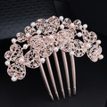 Free Shipping Wedding Hair Accessories Golden Bride Bridesmaid Flower Hair Comb Head Pieces Crystals Pearl Hair
