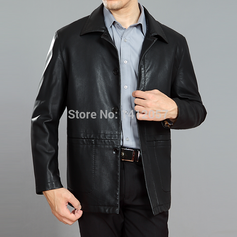 Men Leather Jacket Jaqueta De Couro Masculina Real...