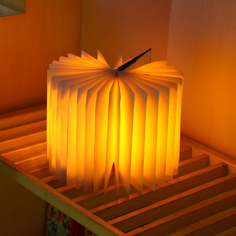 Creative flip books Nightlight LED Book Light folding rechargeable flip bedside lamp decorative