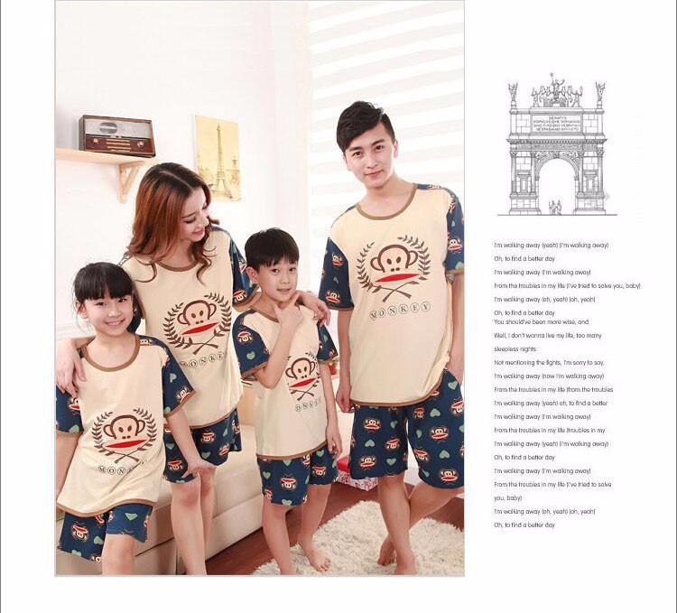 4 Summer Style Matching Family Outfits Cartoon TShirt+Shorts Mother Daughter Matching Clothes Family Clothing Sets Mum Dad Child