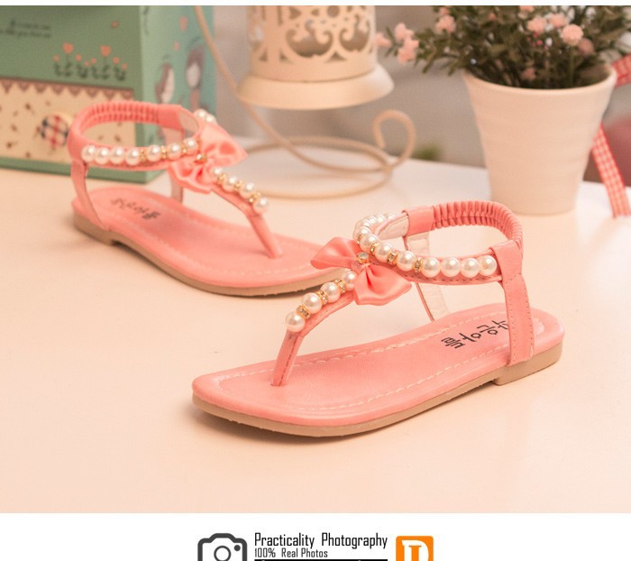 New 2015 Summer Girls Sandals Ankle Flat Beautiful Beading Girls Shoes Fashion Children Sandals Patent Leather Sandalia Infantil free shipping (8)