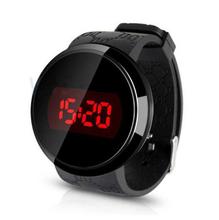 Hot Marketing 2015 Fashion Waterproof Men LED Touch Screen Day Date Silicone Wrist Watch Black N4
