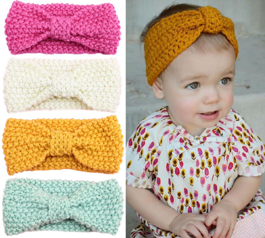 Aliexpress.com : Buy kids baby knot knit headband bow turban head wrap girls ...