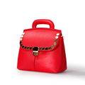 High Quality Bridal Bag Women 2016 Trendy Fashion Litchi Stria Handbag Rivets Flap Bag Laies Bright
