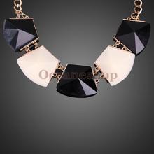 OCEA Golden Chain Short Necklace Neck Chain Costume Jewelry for Lady Black White