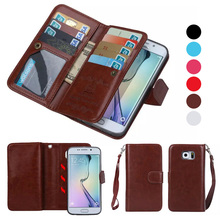 Magnetic 2 in 1 Wallet Leather Case for Samsung Galaxy S6 Edge Plus Phone Case with Card Slot+PhotoFrame Coque for S6 Edge Plus