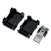 10 pcs DIY Micro USB Connector T Port Male 5 Pin Plug Socket adapter Plastic Cover