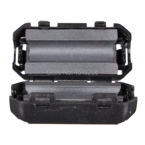 5 Pcs Black Plastic Clip On EMI RFI Noise Suppressor 5mm Cable Ferrite Core Filters Removable