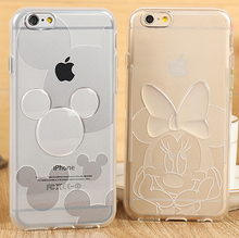 Minnie mickey Transparent Soft TPU Cover Cases For Apple iphone 6 4.7″ Phone Cases