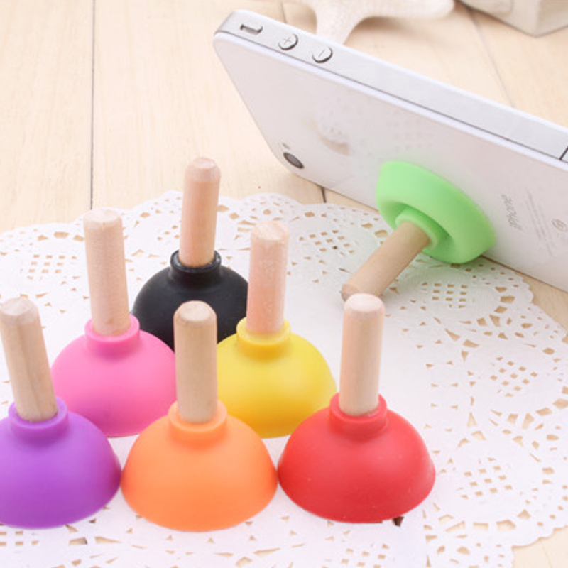 Portable Universal Colorful Mobile phone holder watching movies toilet plug sucker stand for 5s 6 6s