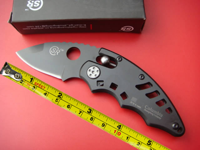 Sale SR small tadpoles Black Edition Folding Pocket Knives utility Knife 440C 55HRC Blade Stainless Steel