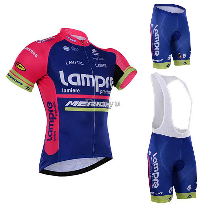 2016 Lampre Summer Breathable Mountian Bike Cycling Jerseys Quick Dry Ropa Ciclismo Cycling Clothes Cycle Bike