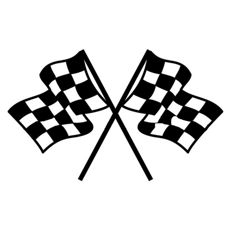Drift Checkered Racing Flags Decal Waving JDM Decal for Car Windows Outdoor