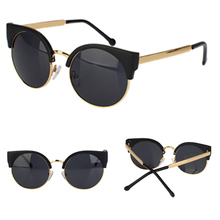 Hot Sale New Unisex Vintage Cat Eye Sunglasses Retro Round Girls Fashion Sun Glasses For Ladies