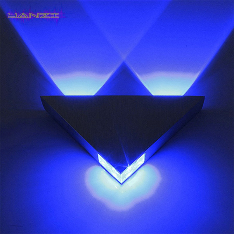 Modern blue light LED Wall Lamp 3W AC85-265V fashion home decoration indoor wall lights for home LED Wall Sconce