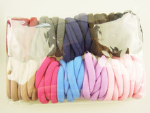 2016 10pcs/lot wholesale cheap cotton multicolor seamless high elastic solid hair bands candy-color hair accessories for women