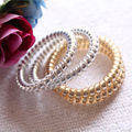 10x Hot Sell Gold Silver Elastic Rubber Telephone Wire Hair Rope Ponytail Holder