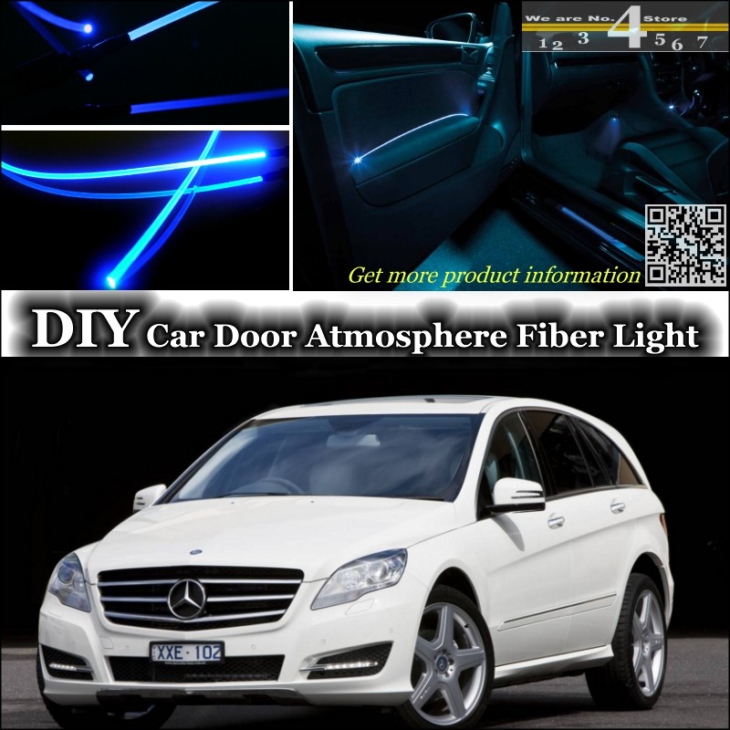 interior Ambient Light Tuning Atmosphere Fiber Optic Band Lights For Mercedes Benz R-Class 2005~2015 Door Panel illumination