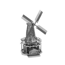 3D Puzzle Мельница Все металлические DIY Сборки Модели Здания Головоломки DIY Творческий Подарок Лобзики Образование Игрушки для Детей Оптовая
