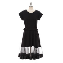 2016 Summer Family Matching Outfits Black Chiffon Thin Mom and Daughter Dress Girls Dress Girls Clothing Mother and Child Dress
