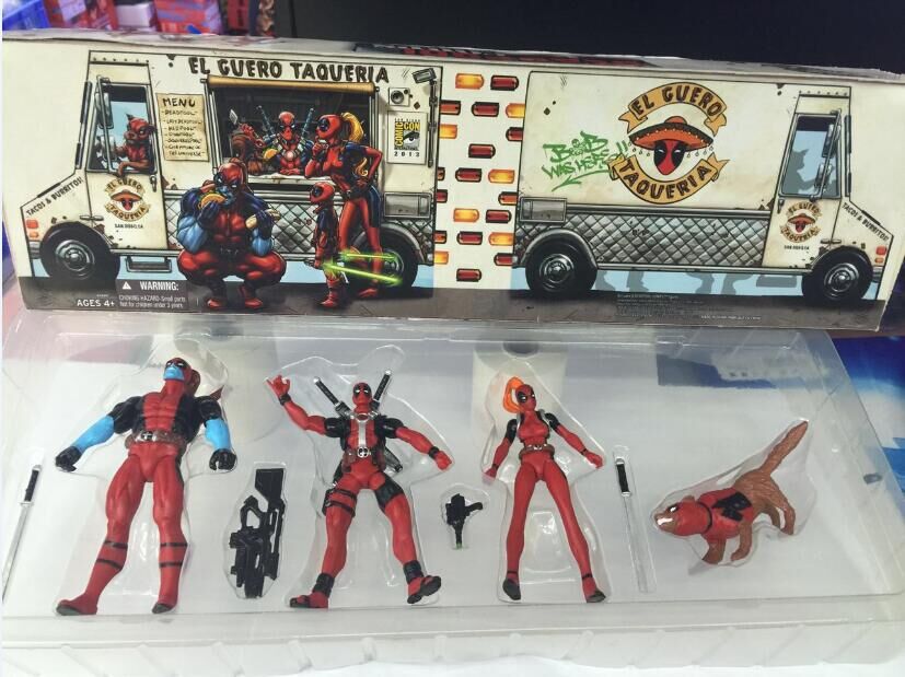 Deadpool Toy Dolls Figure 4pcs in set PVC Figurine Model 12cm Color box