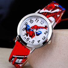 2016 New Fashion Marvel Spiderman Cartoon Watch Boys Children Kids Spider-Man Quartz Sport Wristwatch Gifts Clock Relojes Hot