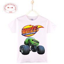 2016 New Children Casual Summer Clothes Kids T-shirt Blaze And The Monster Machines Print Tops Cotton O-Neck T Shirt Hot Sale