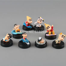 Free Shipping Anime Cartoon Crayon Shin-chan Mini PVC Action Figure Toys Dolls Child Toys Gifts 8pcs/set SCFG006