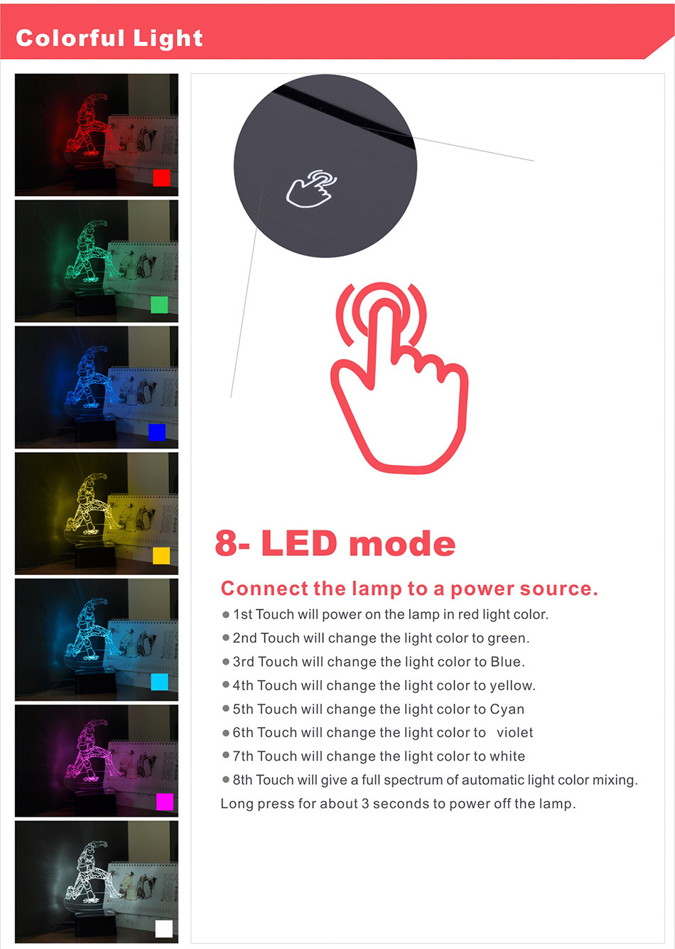  iron Man Seven Colors LED RGB Table Lamp Christmas Light  (2)