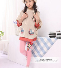 Retail 2 7years 6 color footless girls cartoon pattern leggings kid pants clothing kids children s