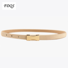 Promotion 2014 Fashion High Quality Metal Buckle Thin Pigskin Leather Women s Belt Female Straps Ladies