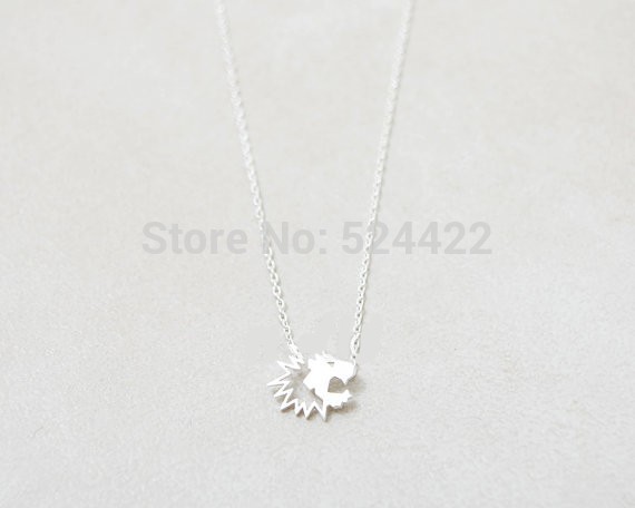 Free shipping 30pcs Gold Silver Lion Head Pendant Necklace,Tiny Lion necklace Lion face pendant XL134
