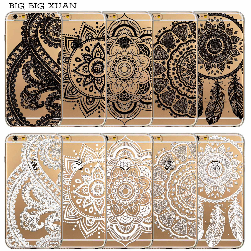 for iphone 6 6s 5 5s se 5c 6plus 6splus soft silicon clear hollow white black paisley for iphone 6 6s 5 5s se 5c 6plus 6splus soft silicon clear hollow white black paisley