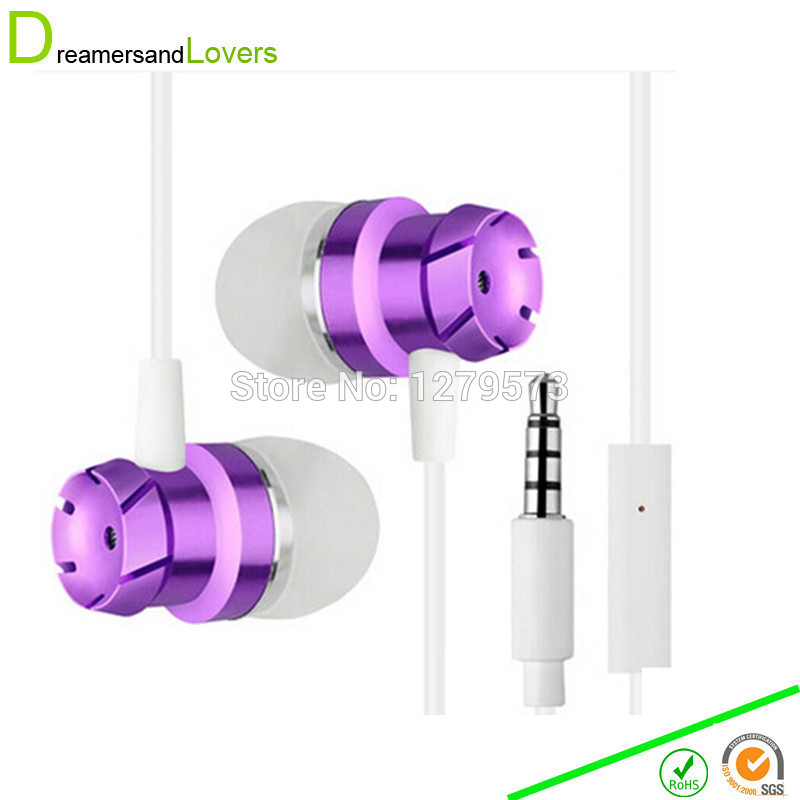 3 5mm Jack In Ear Wired Earphone with Mic IOS Android ZTE Smartphone MP3 MP4 Players