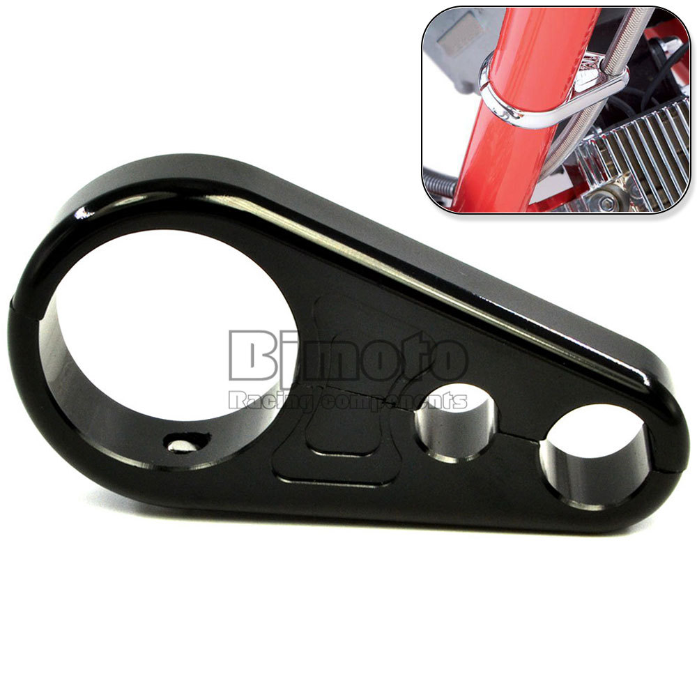 New Motorcycle 1" Black Dual Throttle Clutch Cable Clamp handlebar For