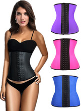4 Steel Bones 2015 women fashion hot sale shaper cincher waist training sport latex corset bustier